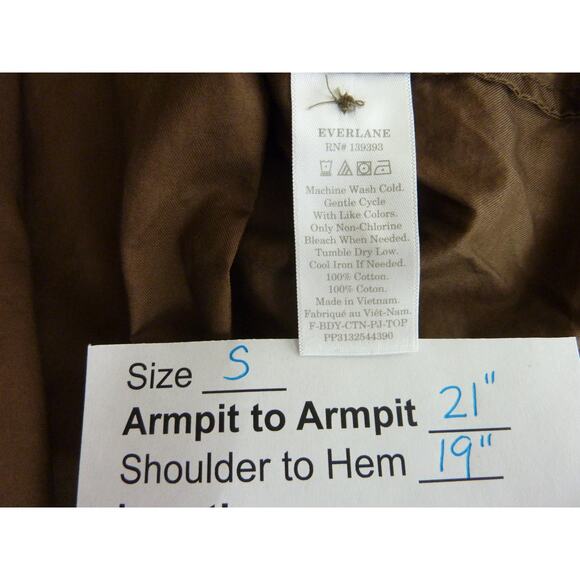 NWT Everlane Long Sleeve Button Down Cotton Pajama Crop Shirt S - Picture 7 of 7